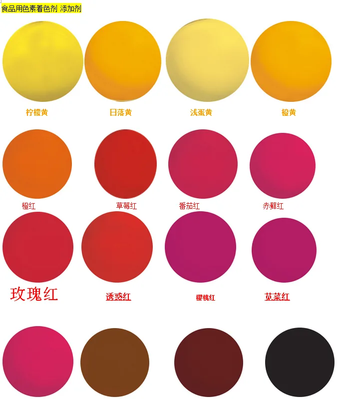 Food pigments and food additives range